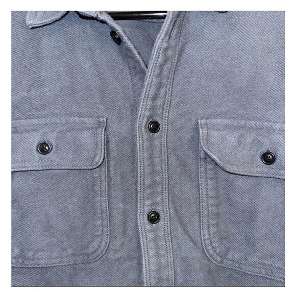 Everlane Men's L Heavyweight Overshirt Shacket Slate Blue Long Sleeve Button Up - Picture 4 of 8